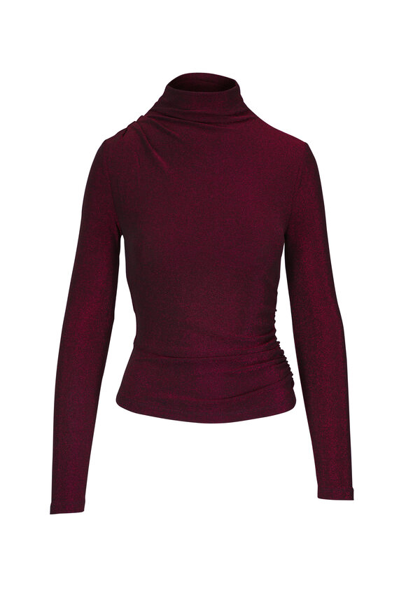 Veronica Beard Mylie Crimson Lurex Top