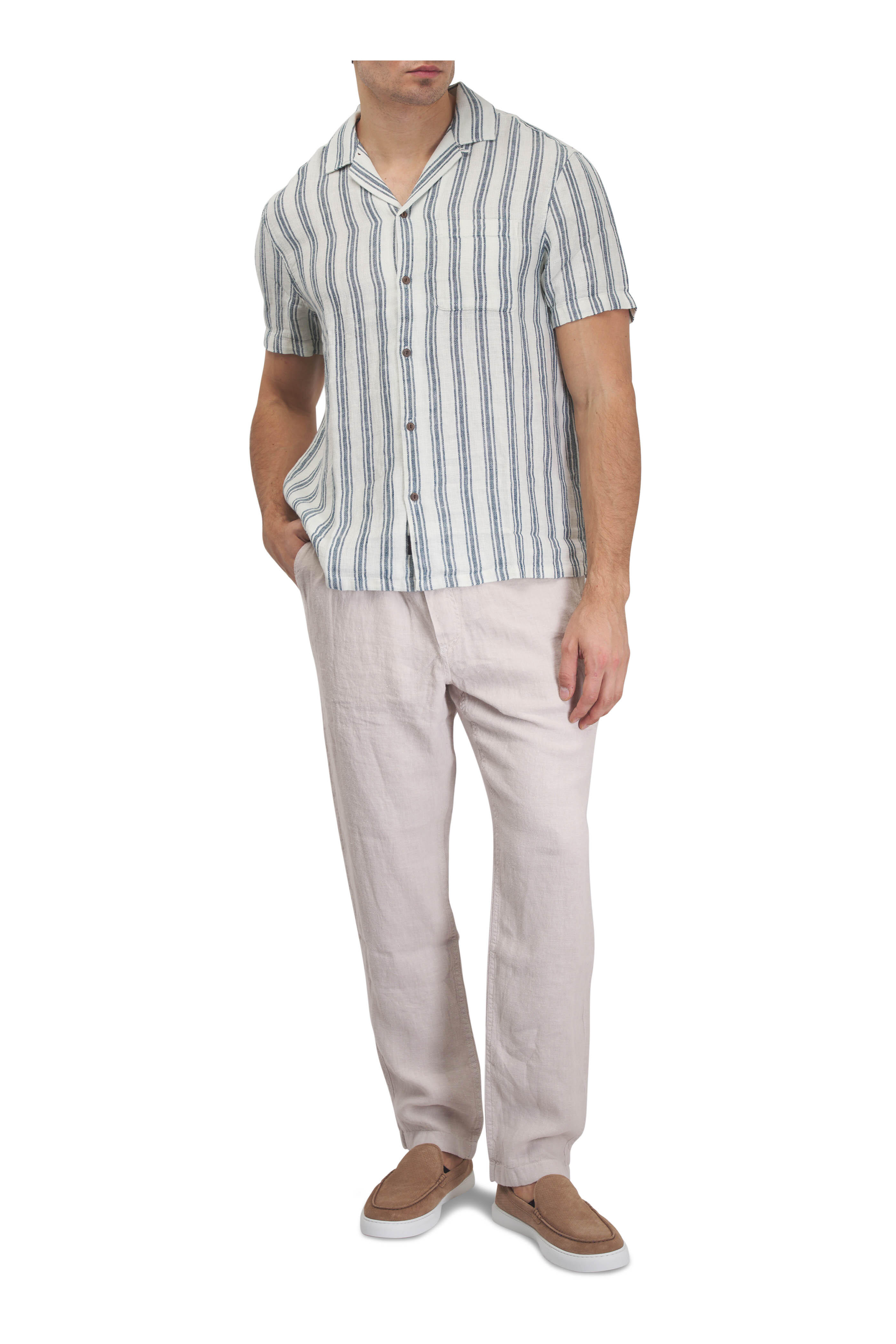 Faherty Brand - Weathered Sand Linen Drawstring Pant