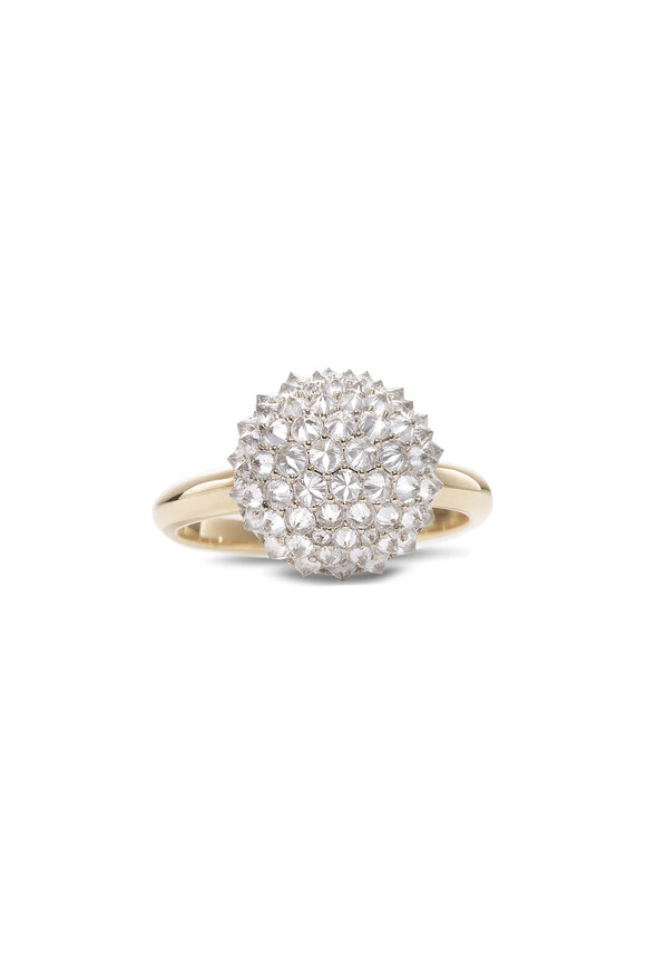 Nam Cho 18k Yellow Gold Half Small Stack Ring - view 1