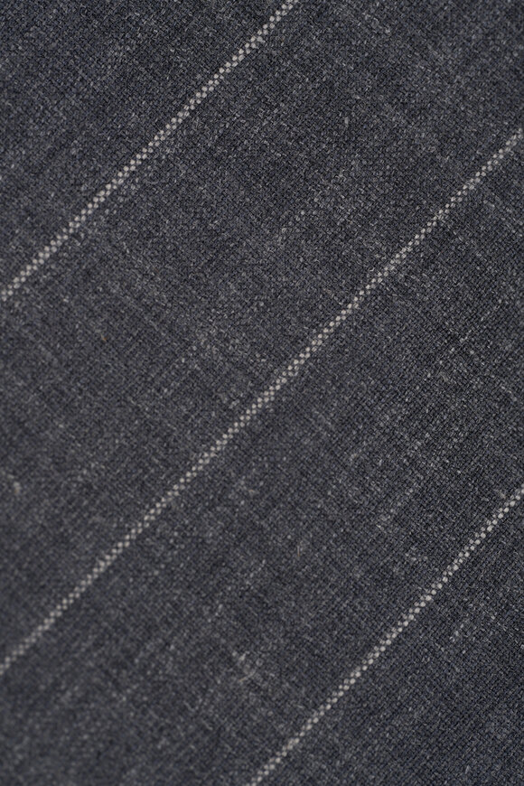 Paolo Albizzati - Gray Wool, Silk & Linen Striped Necktie 