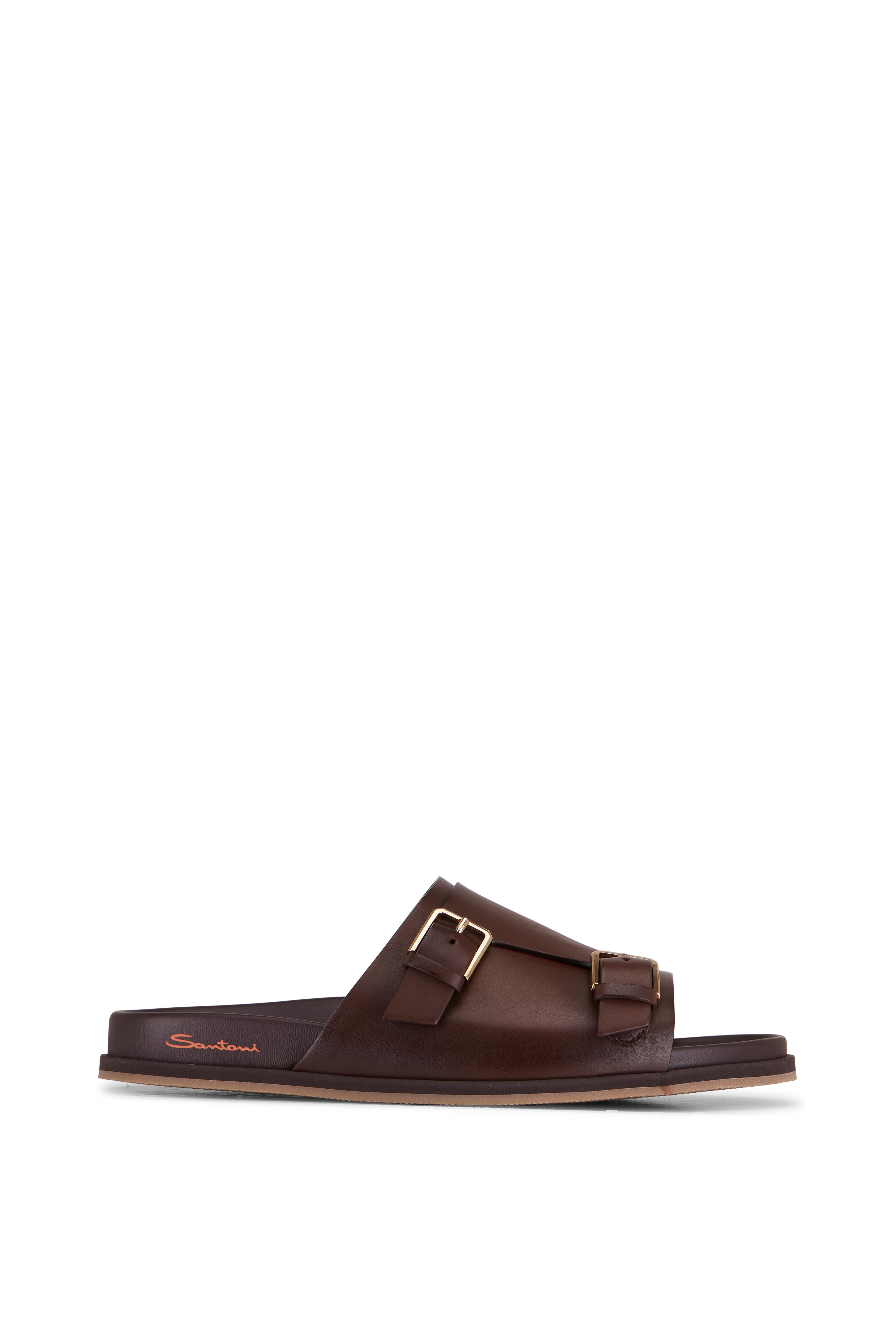 Santoni - Doctor Brown Leather Slide
