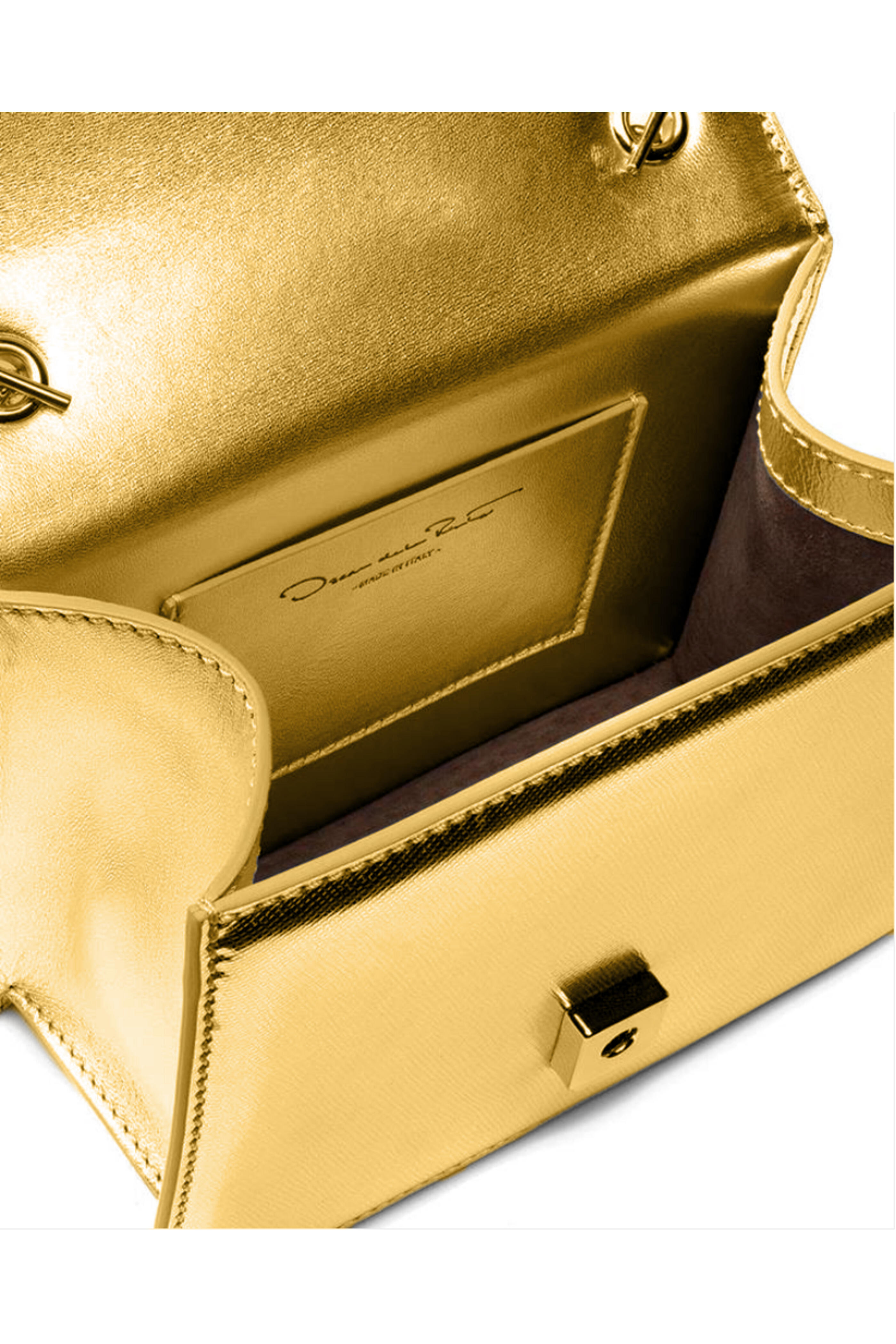 Oscar de la Renta - Mini TRO Flower Crossbody Bag in Gold