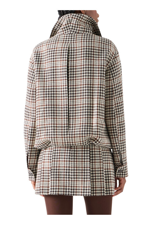 Akris Punto Winter White Houndstooth Tweed Wool Blouson Jacket - view 3
