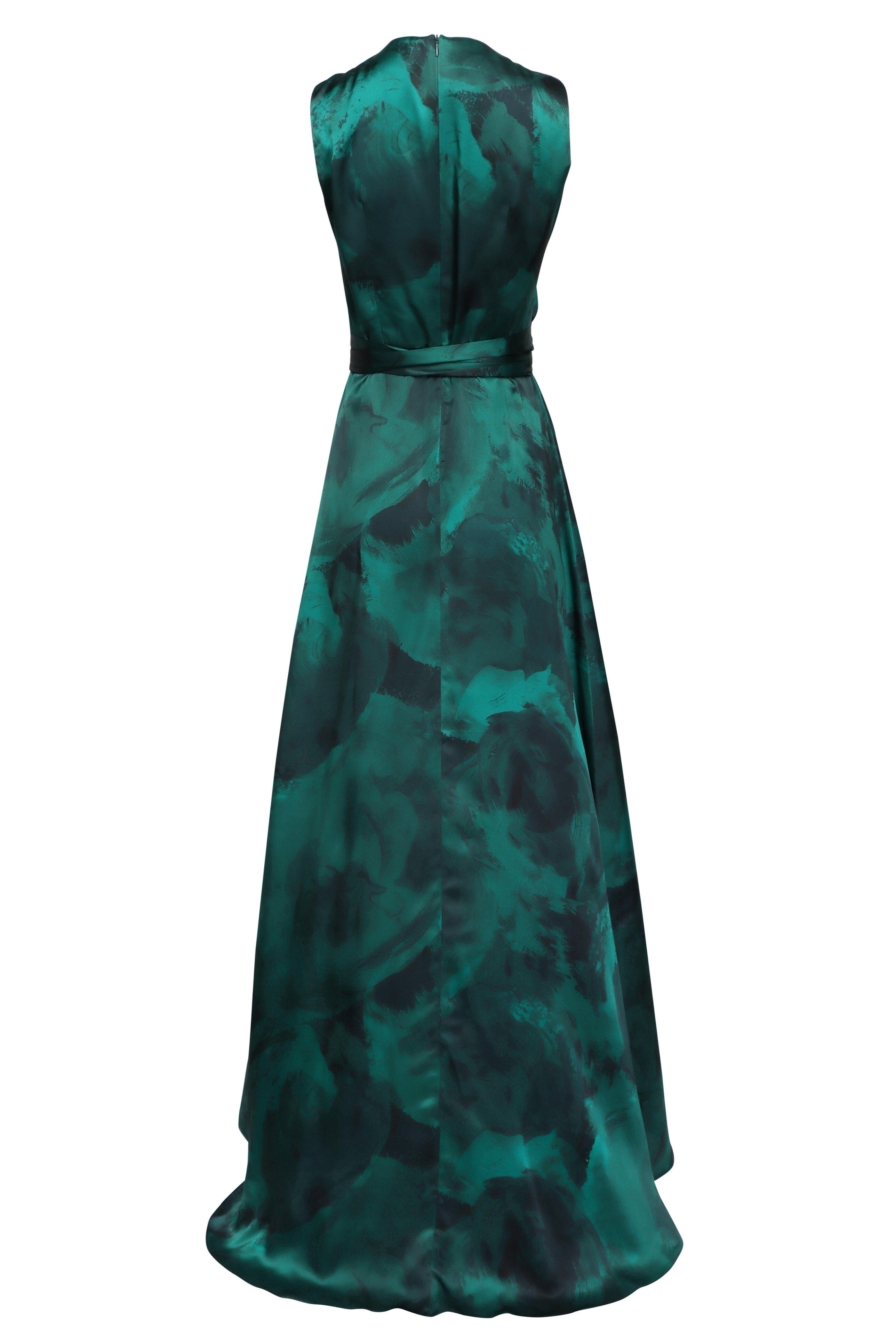 Kiton - Deep Green Long Silk Dress