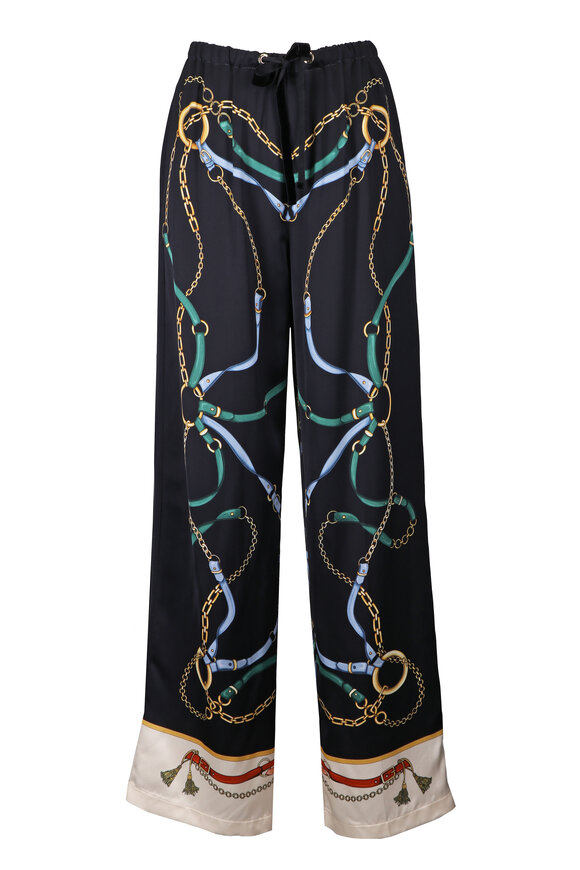 Forte Forte The Crown Navy Satin Pant - view 1