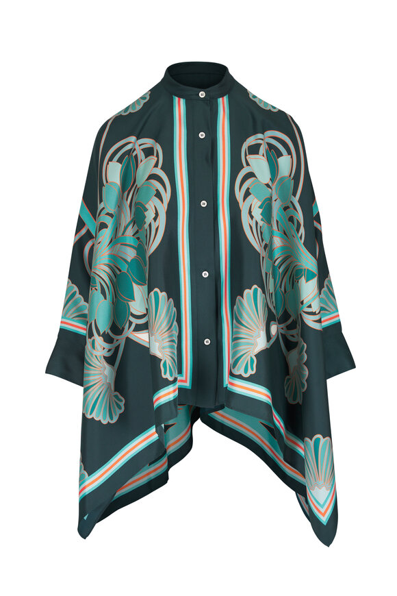 La DoubleJ Foulard Placée Multicolor Silk Twill Blouse - view 1