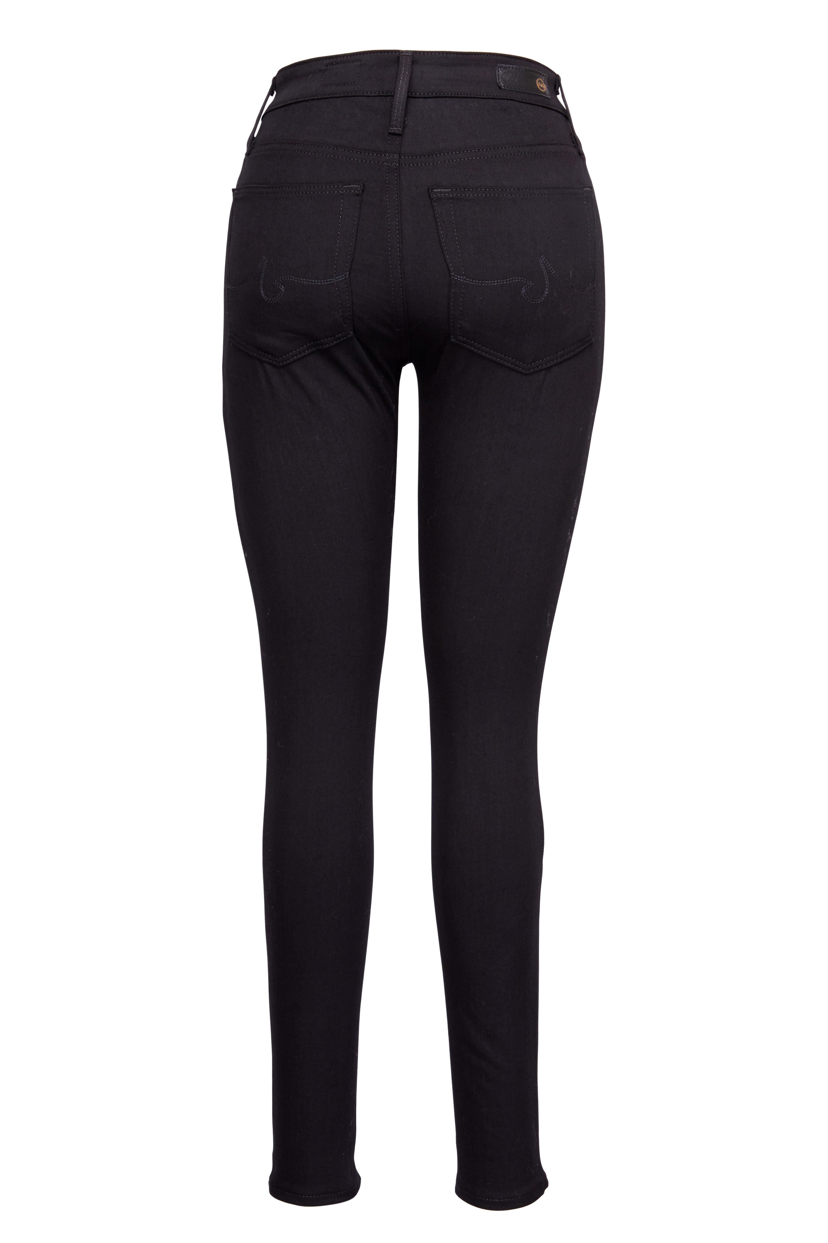 AG - Farrah Black High-Rise Leather Front Pant