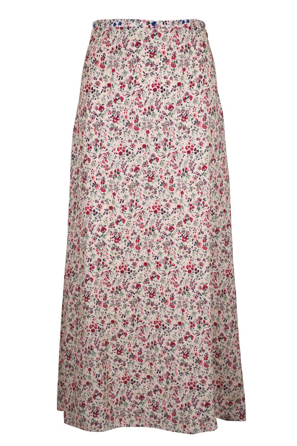 Bottega Veneta - White & Parakeet Embroidered Mini Skirt