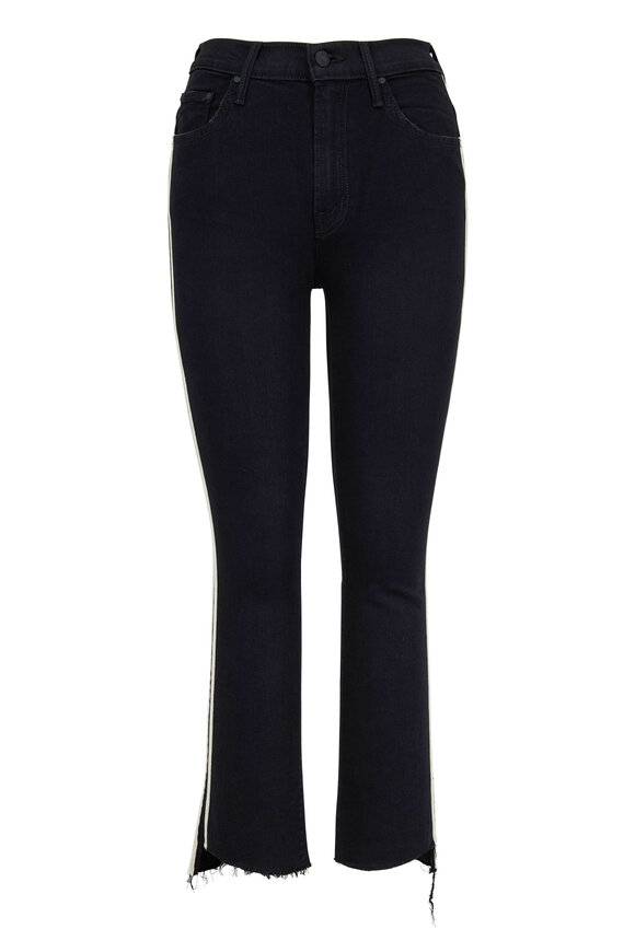 Mother - The Insider Black Step Fray Cropped Jean