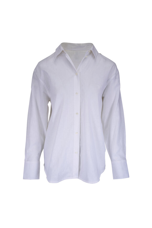 Totême Summer White Oversized Cotton & Linen Shirt - view 1