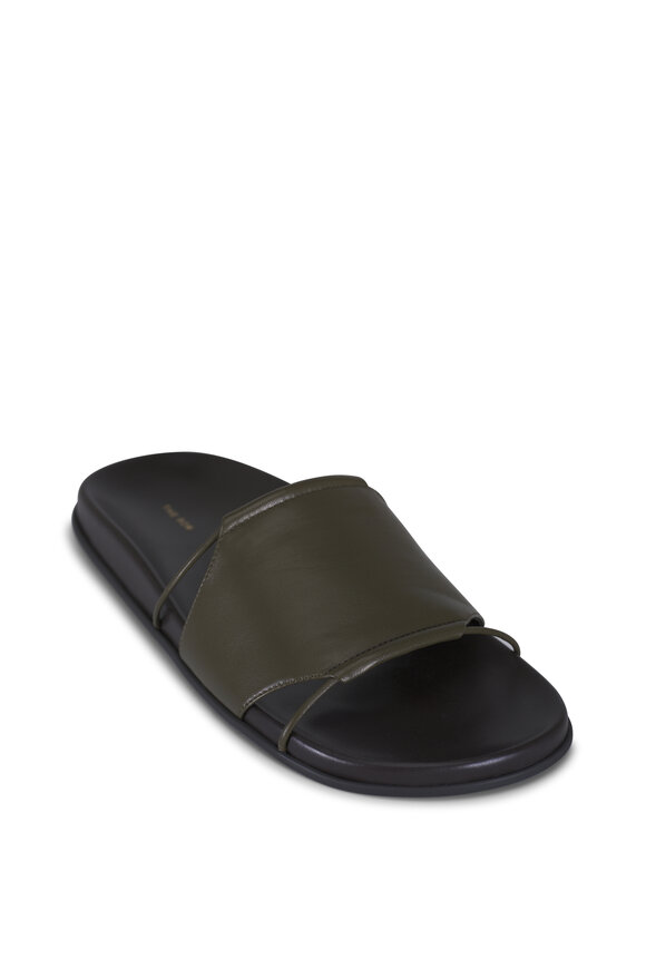 The Row Vivienne Basil Leather Slide - view 1