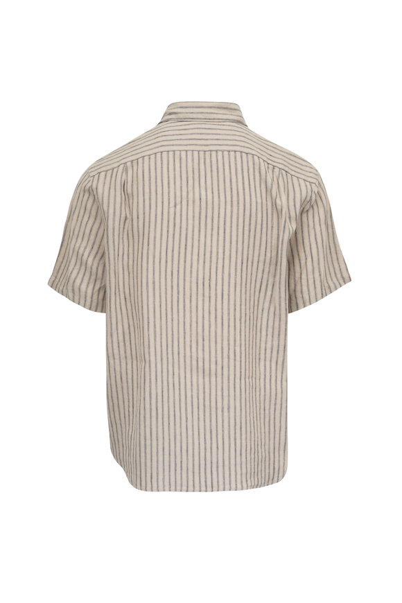 Vince Ballston Parchment Stripe Hemp Button Up Shirt - view 2