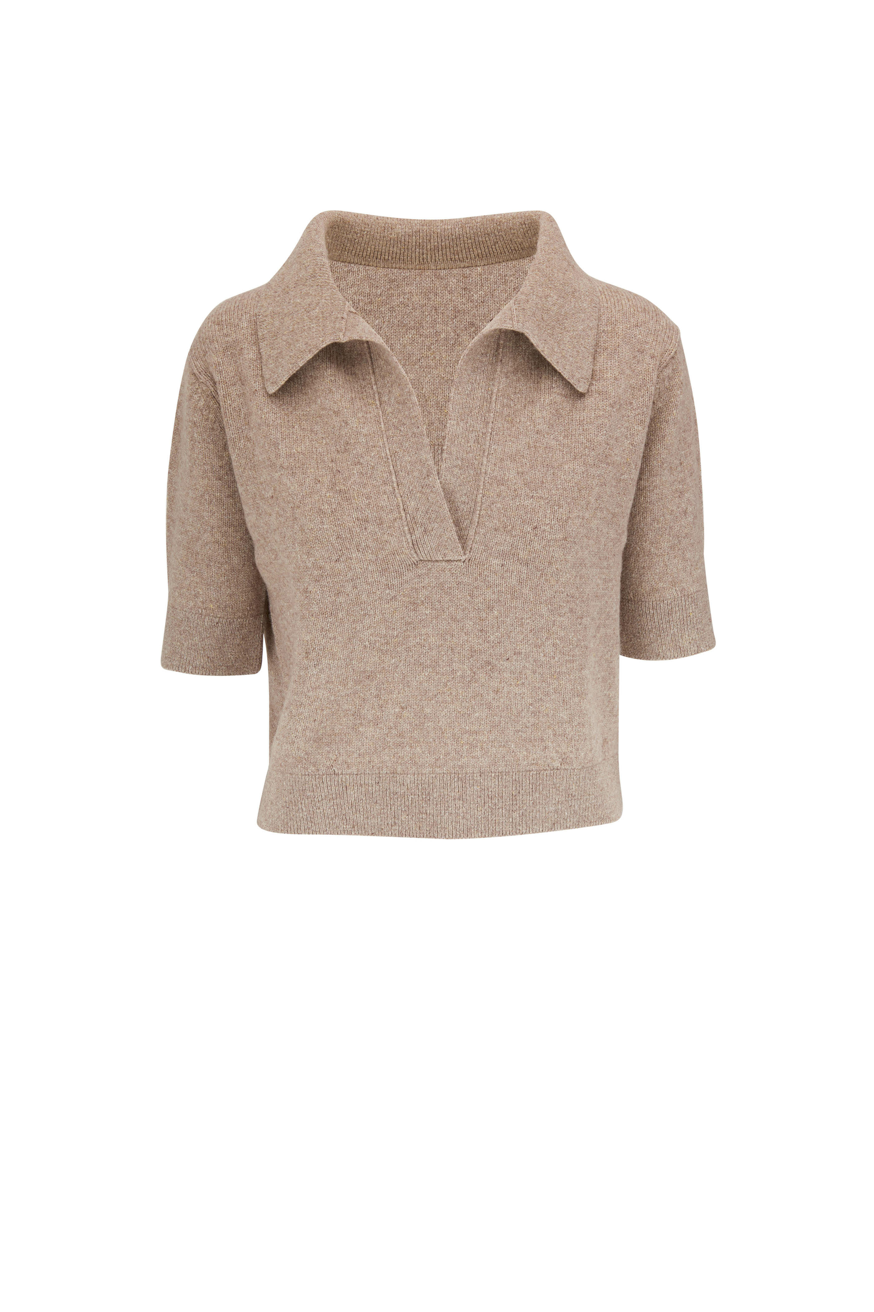 Khaite - Jo Sepia Cashmere Shrunken Sweater | Mitchell Stores