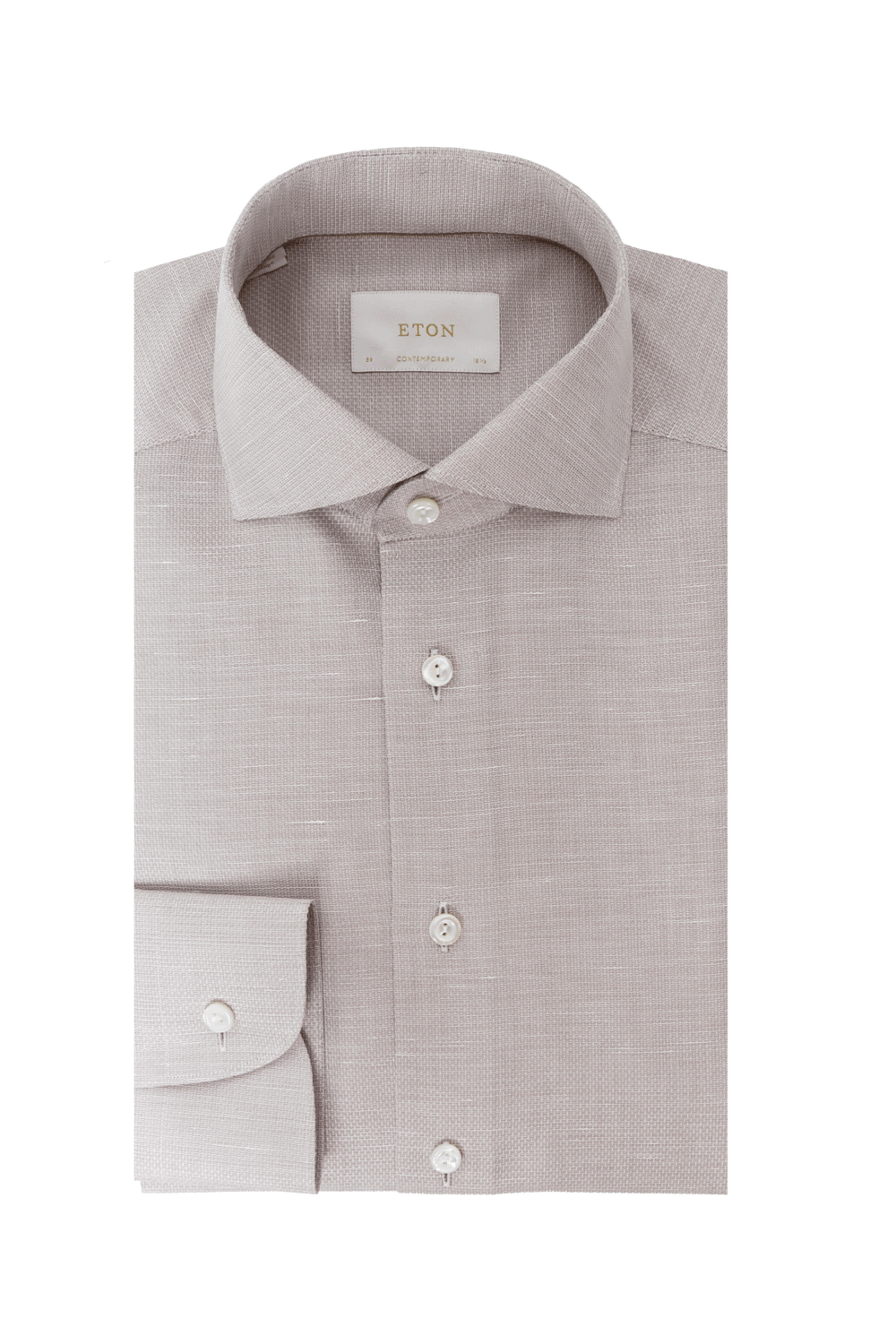 Eton - Beige Semi Solid Dress Shirt