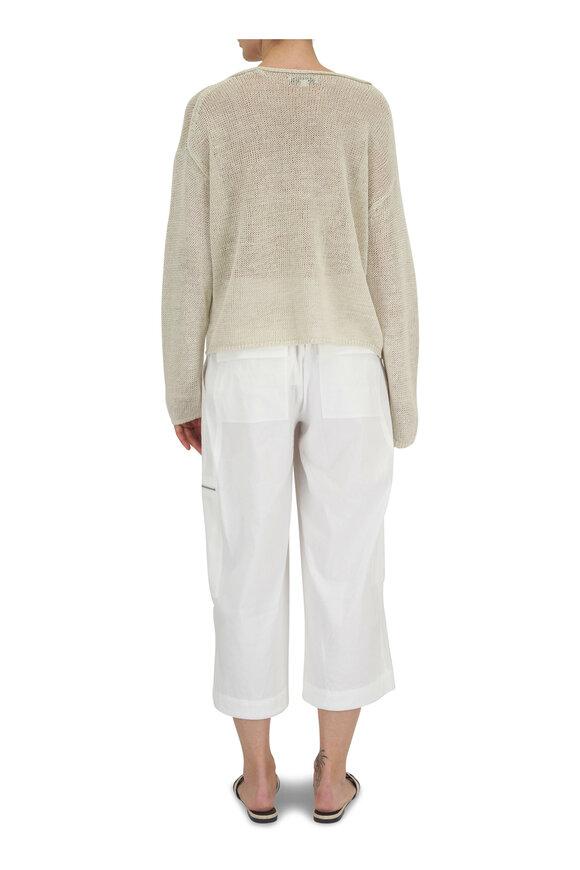 Vince - Cream Linen Knit Pullover Sweater