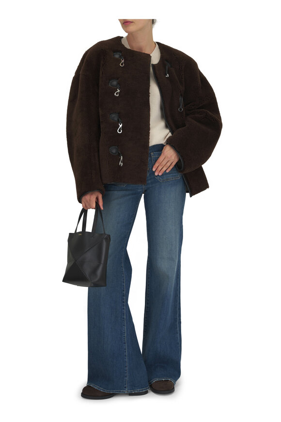 Totême - Teddy Saddle Brown Shearling Jacket 