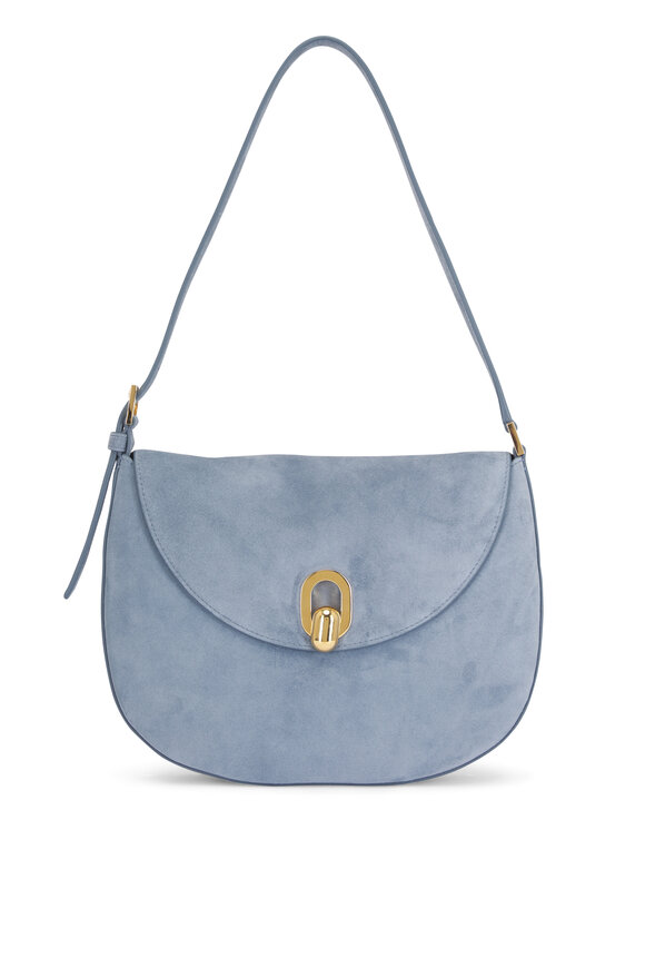 Savette Small Tondo Denim Suede Hobo