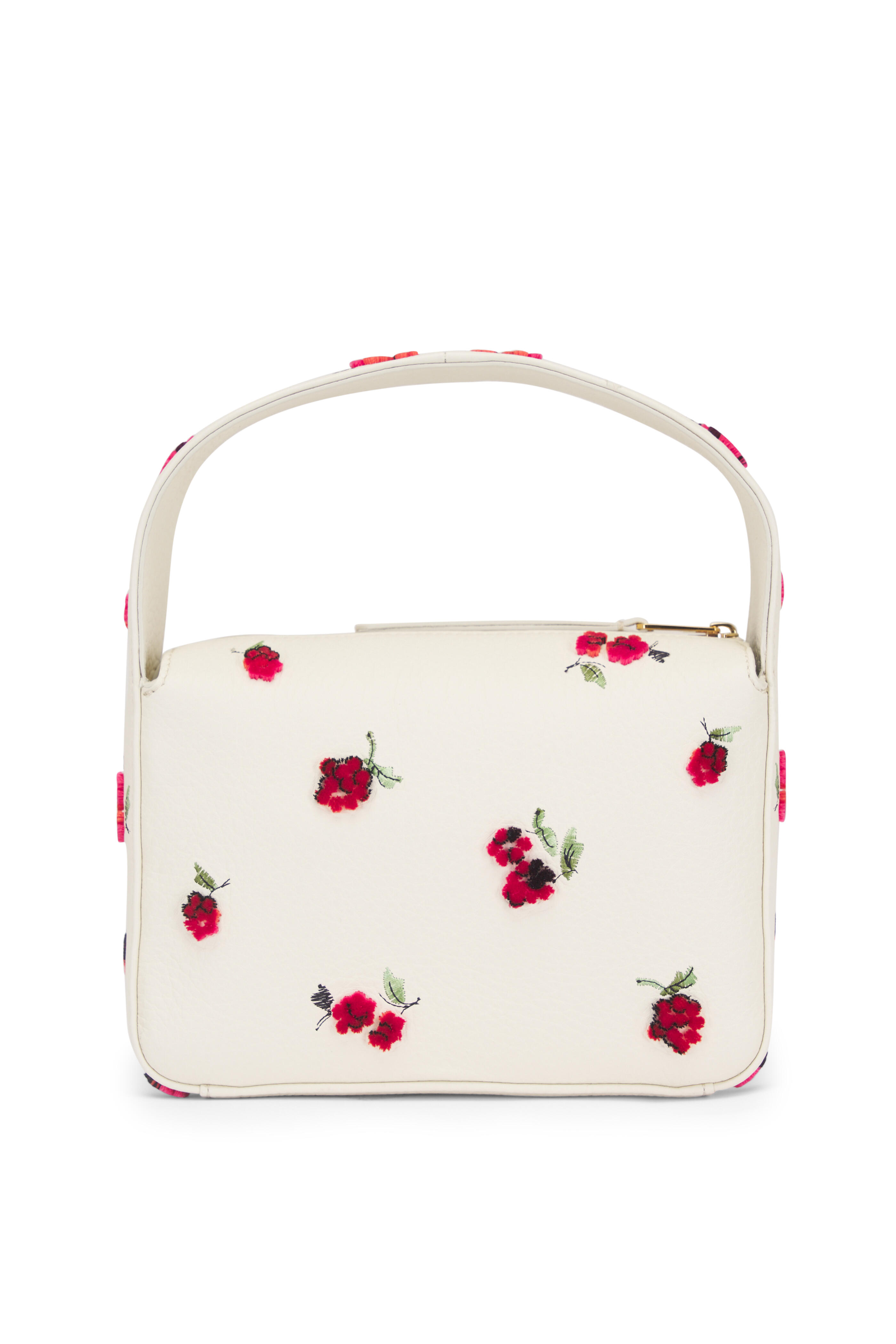 Khaite - Small Elena Raspberry Print & Cream Leather Bag