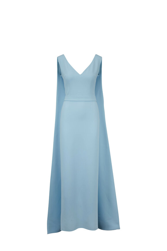 Safiyaa - Cornelia Baby Blue Cape Gown