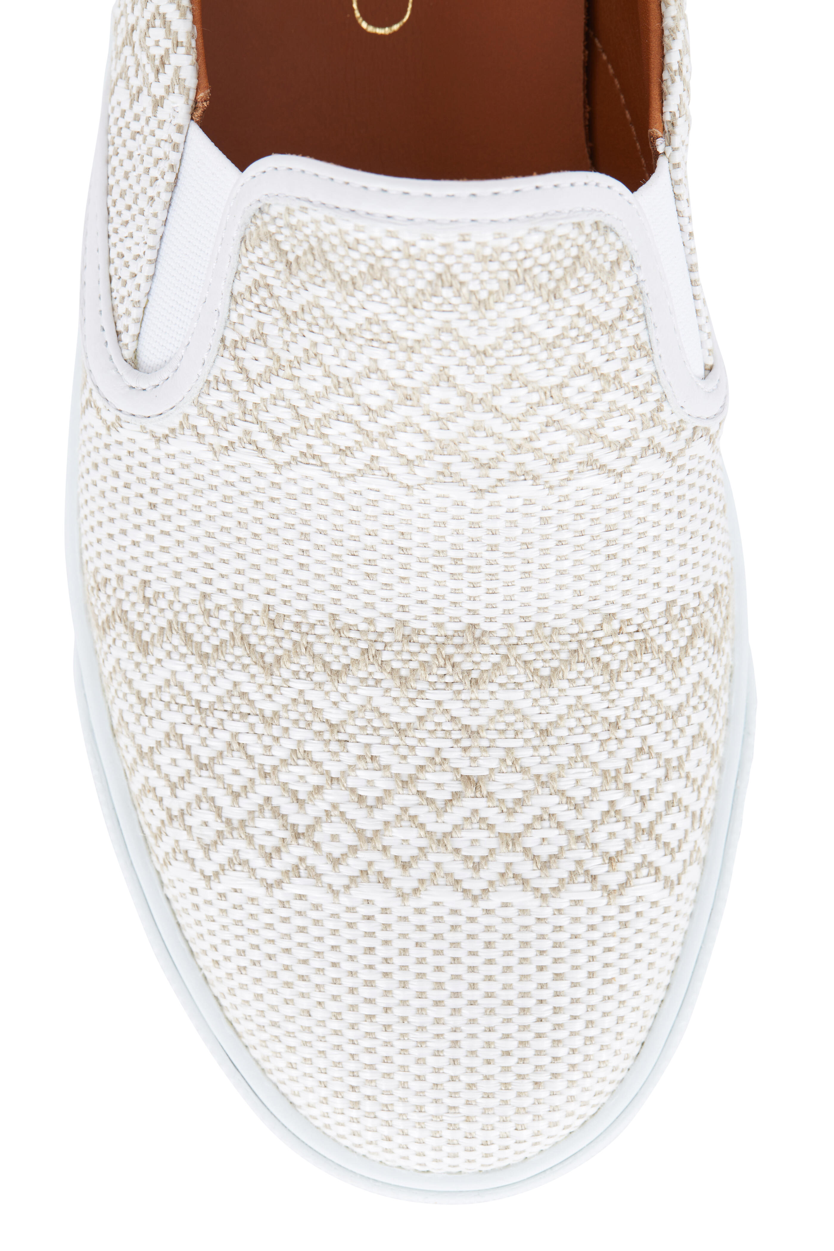 Jimmy Choo - White Woven Slip-On Skate Sneaker