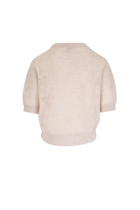 Brunello Cucinelli Seashell Sparkle Open Knit Sweater - view 3