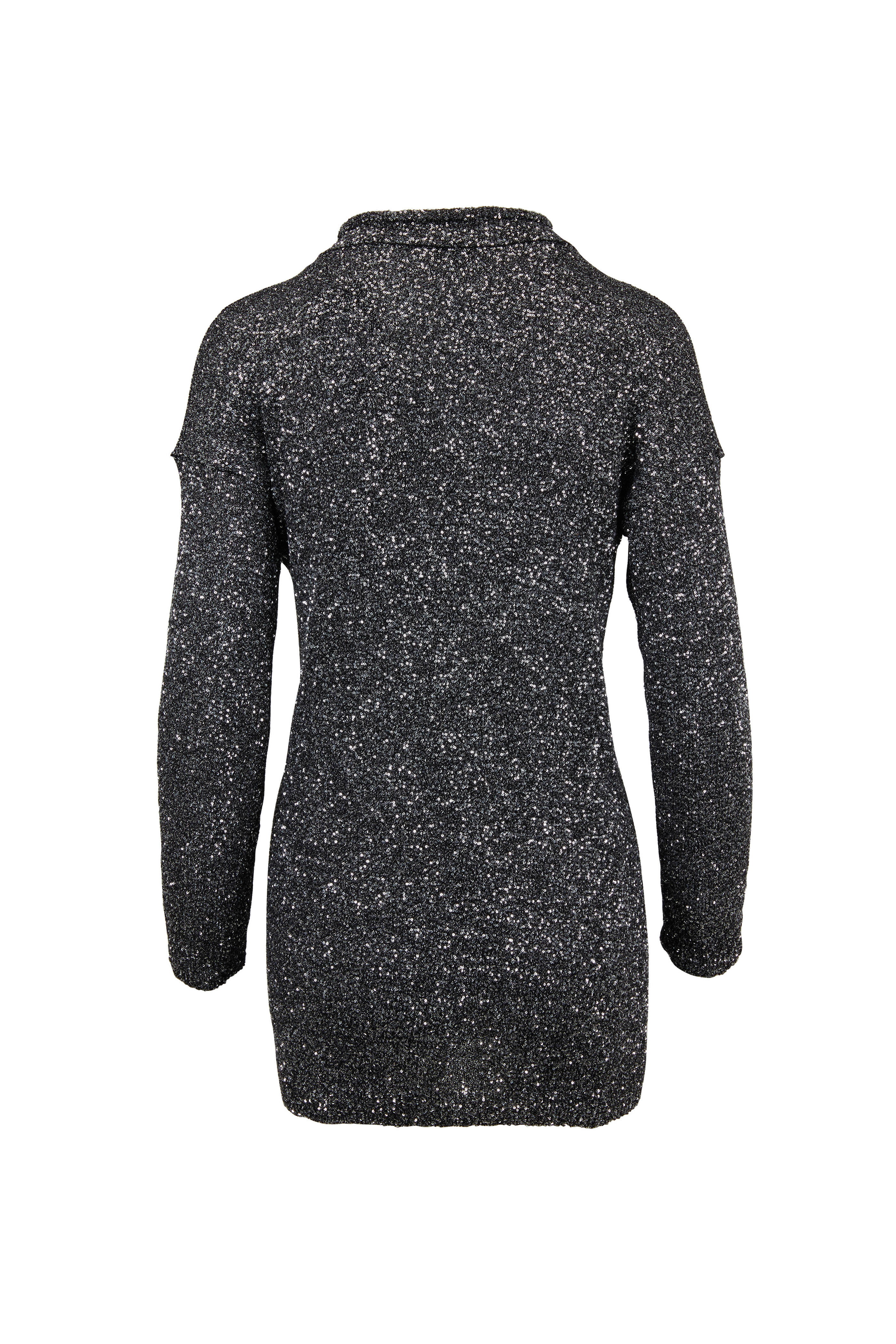 Saint Laurent - Black & Silver Crystal Mesh Mini Dress