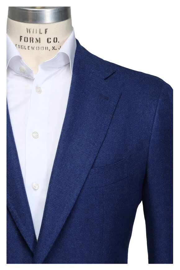Cesare Attolini Solid Blue Cashmere Sportcoat - view 1
