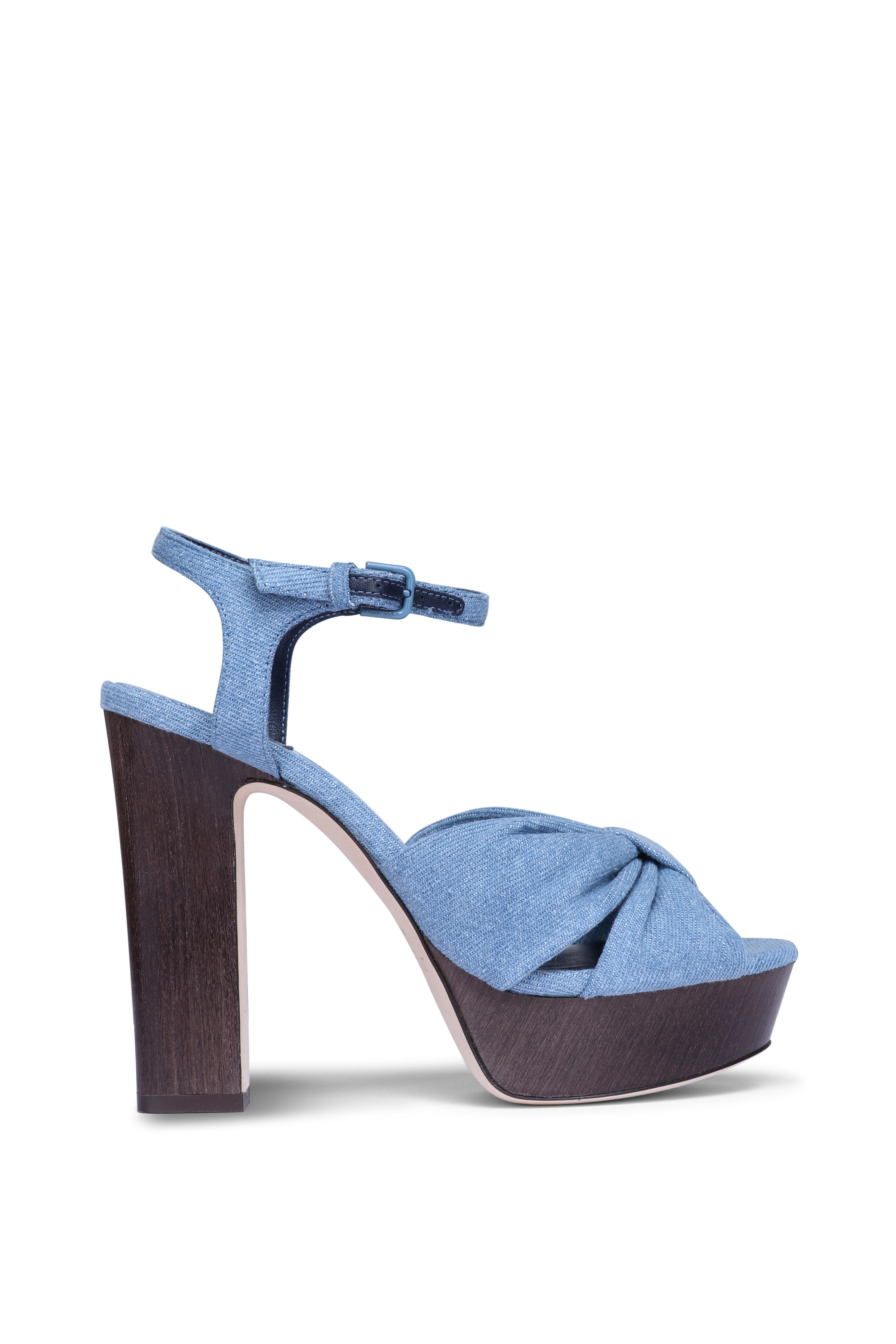 Jimmy Choo - Heloise Denim Platform Sandal, 120mm