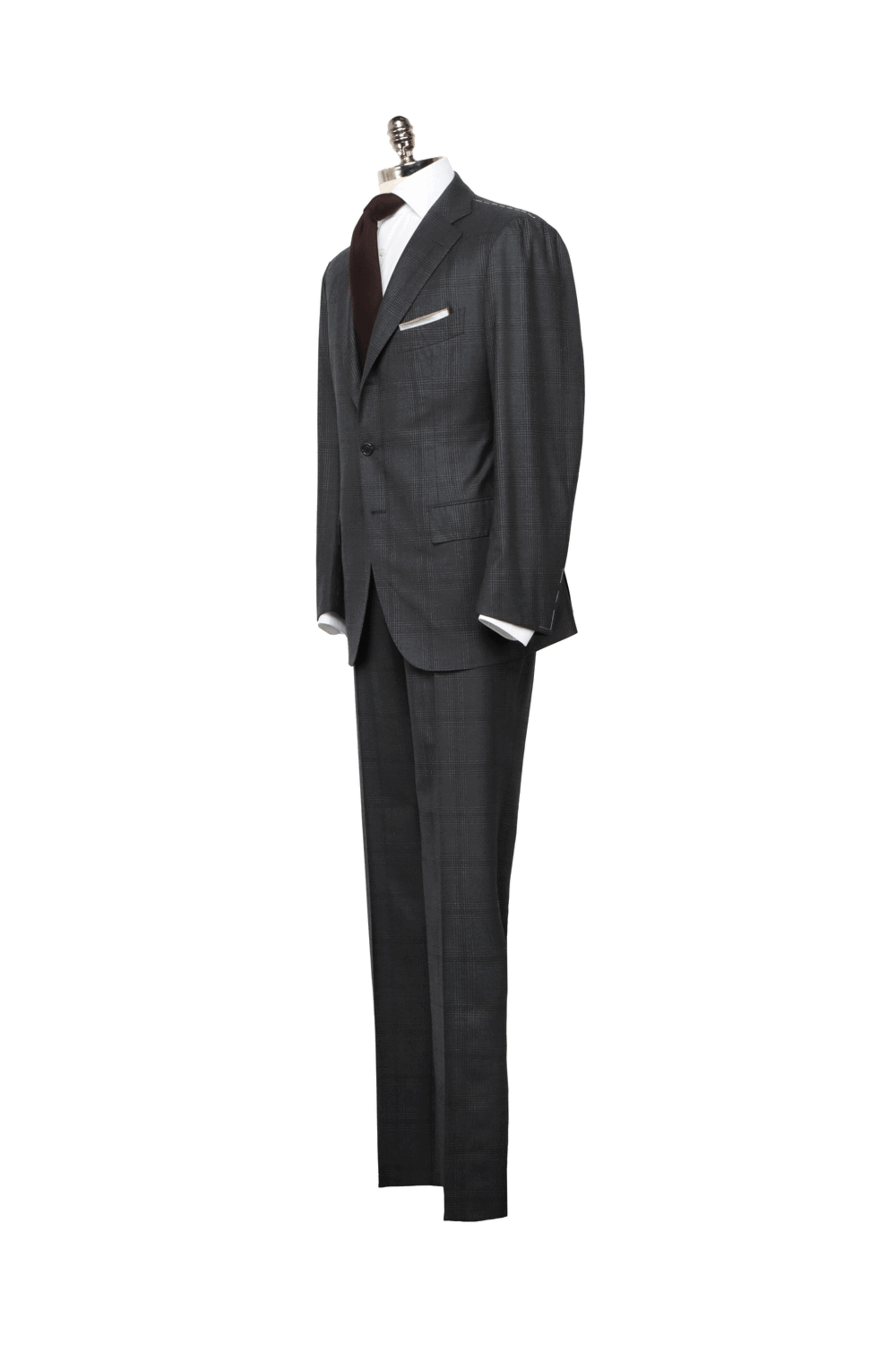 Cesare Attolini - Gray and Brown Plaid Suit