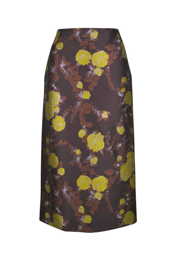 La DoubleJ Jacquard Floral Pencil Skirt - view 1