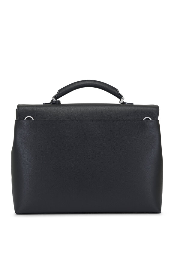 Valextra - Avietta Black Leather Briefcase