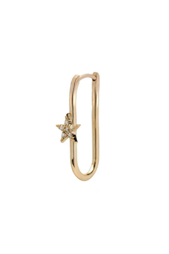 Foundrae 18k Yellow Gold Pavé Star Fob Earring - view 1