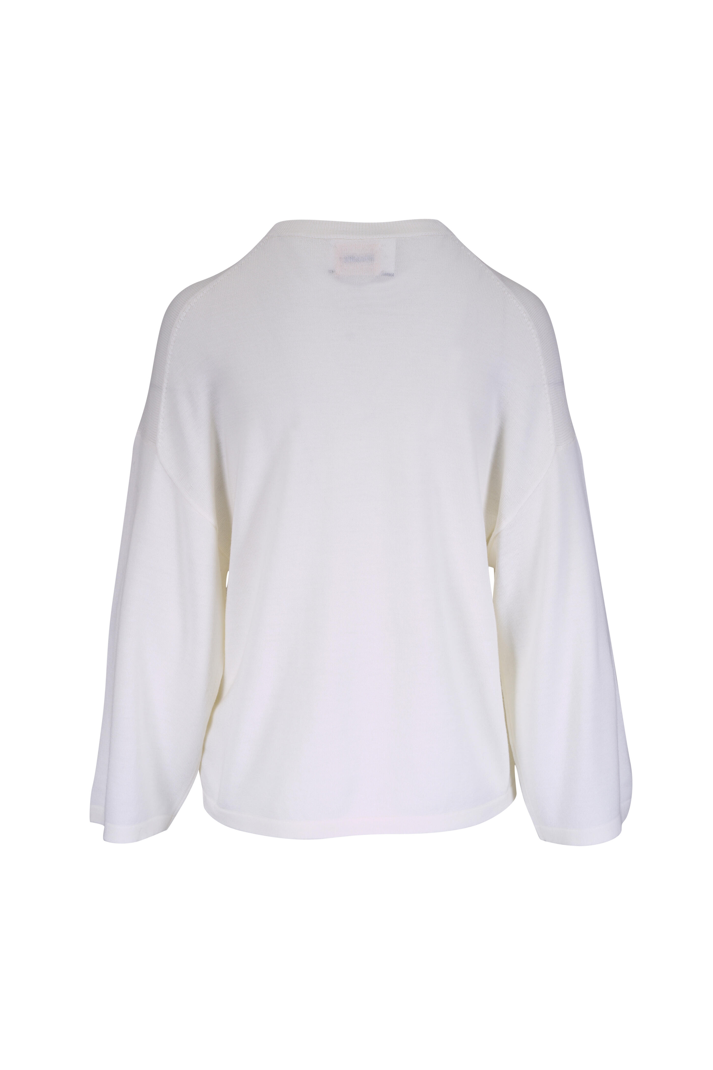 Khaite - Darcy Ecru Crewneck Wool Top