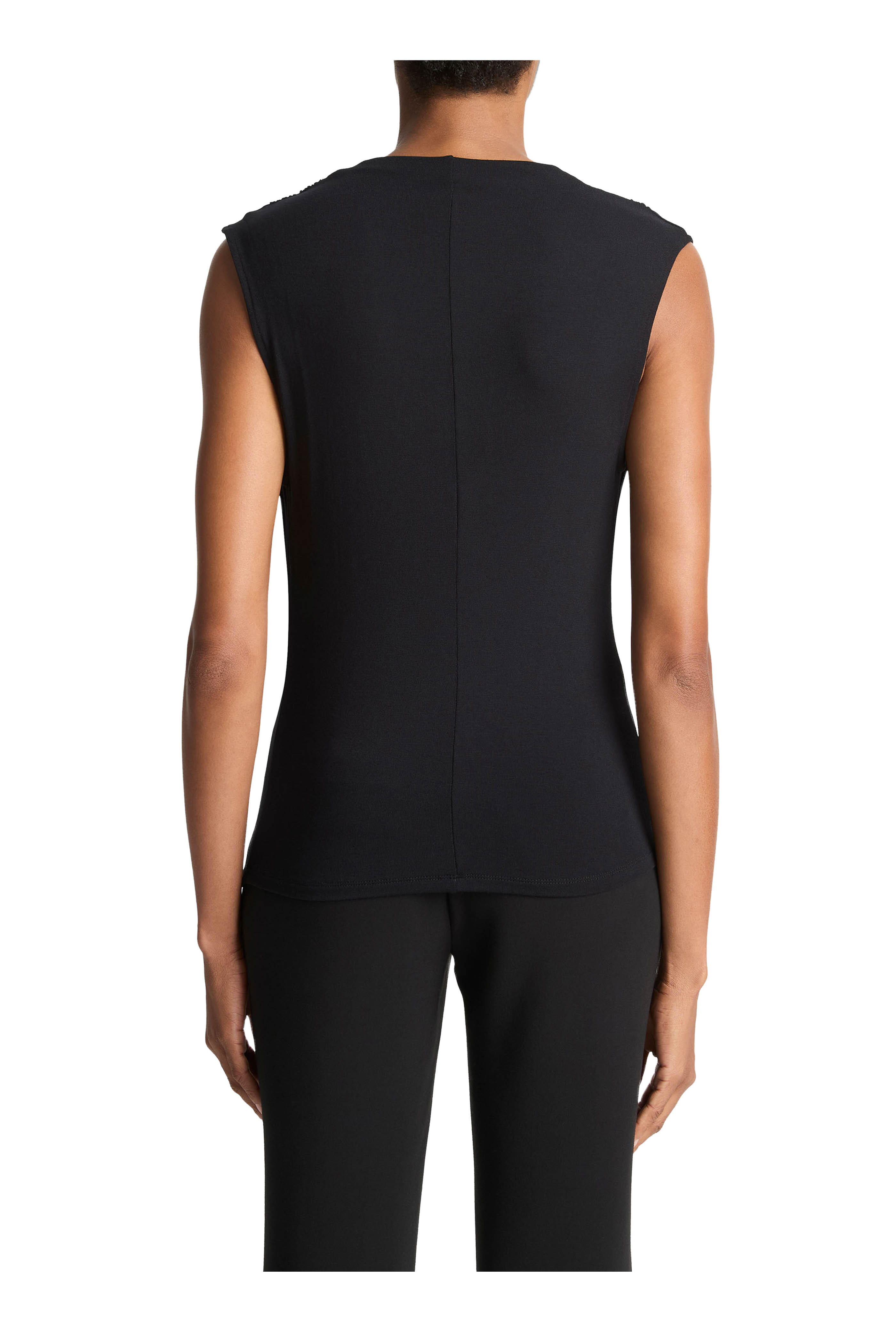 Vince - Gesso Jersey Draped Cowl Neck Top