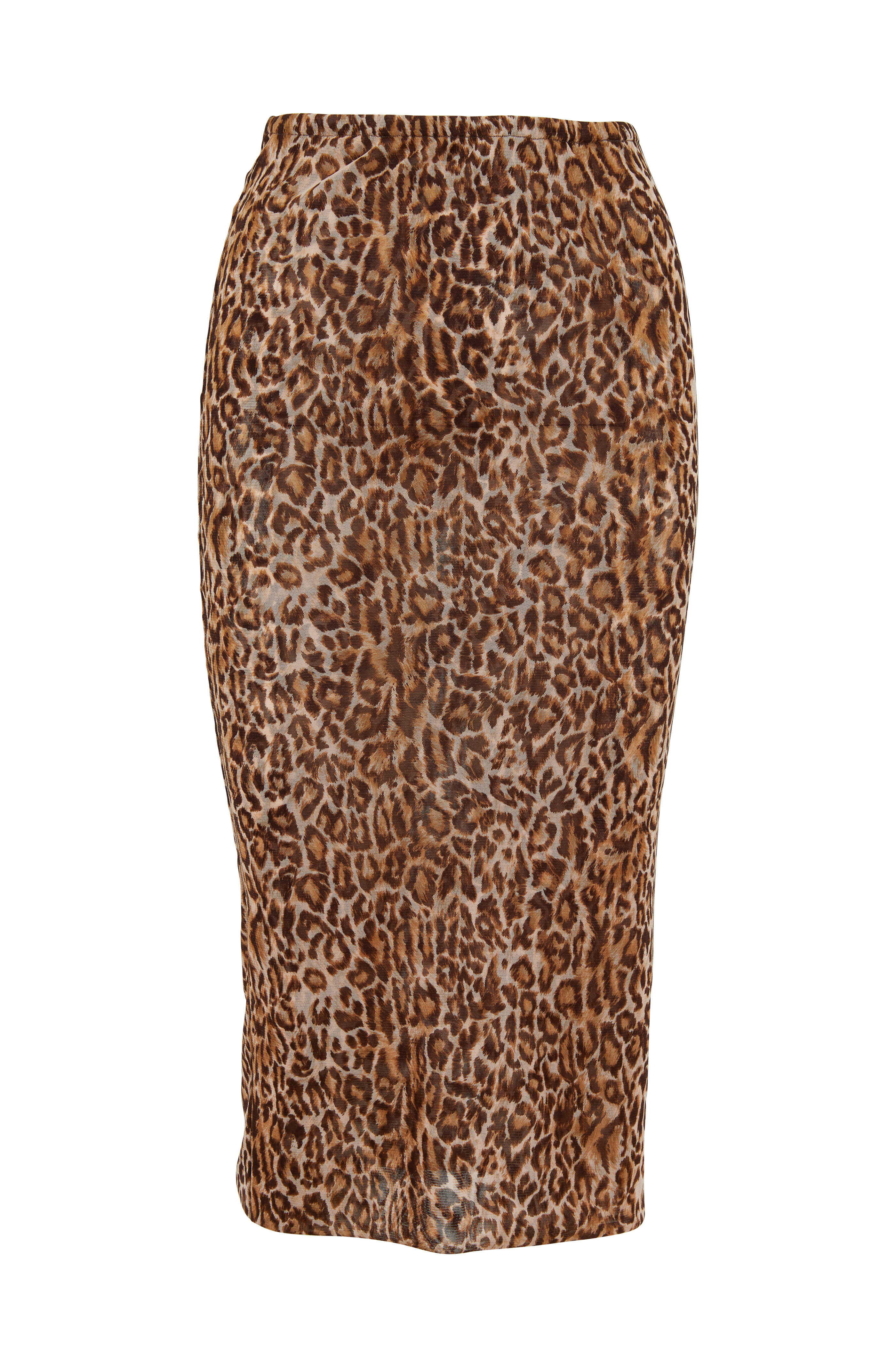 Peter Cohen - Copper Leopard Print Tulle Tube Skirt