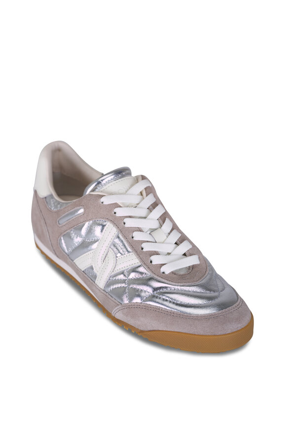 Veronica Beard Natalia Silver Suede & Leather Sneaker - view 1
