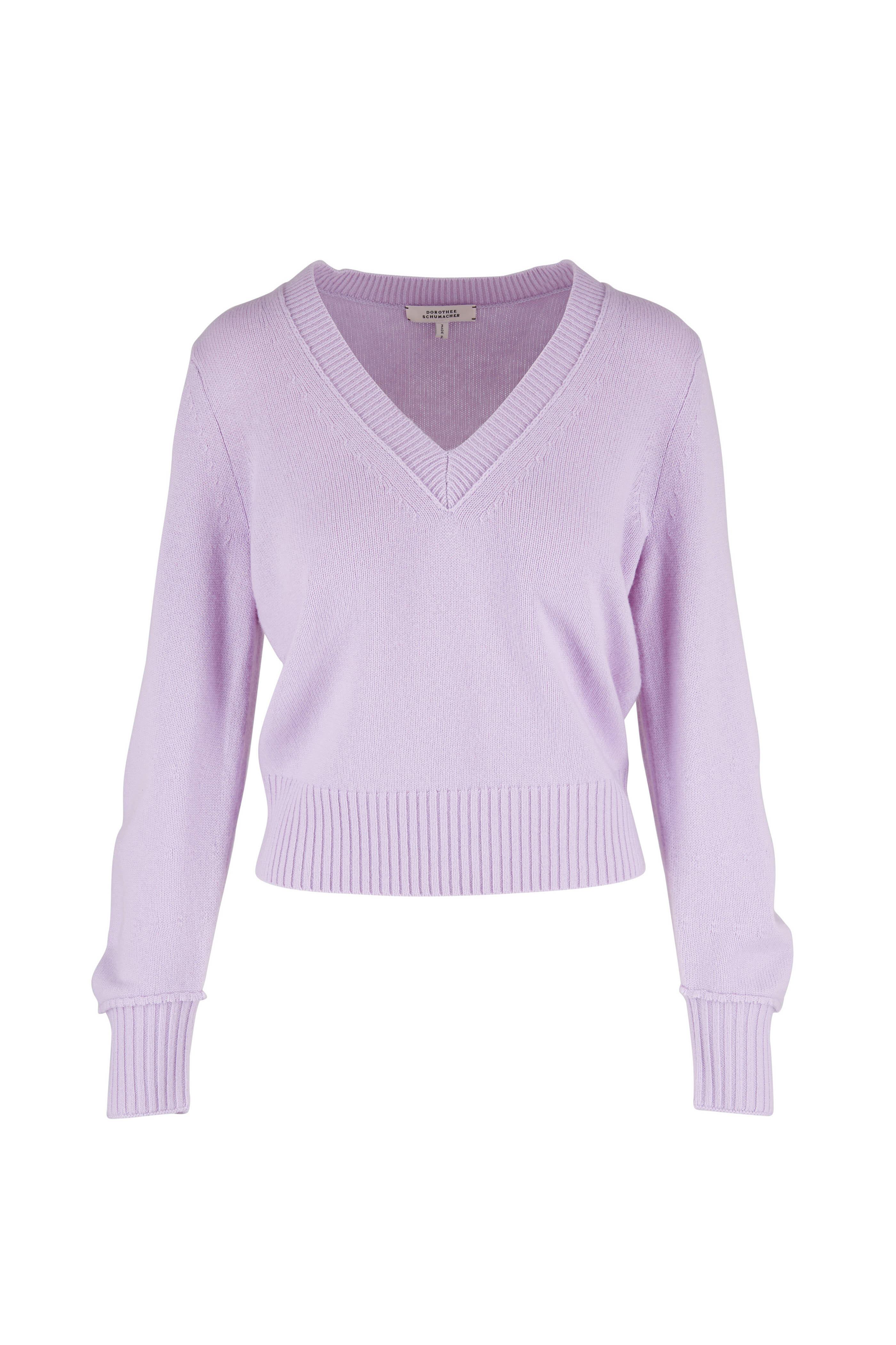 Dorothee Schumacher - Modern Statement Lavender V-Neck Sweater