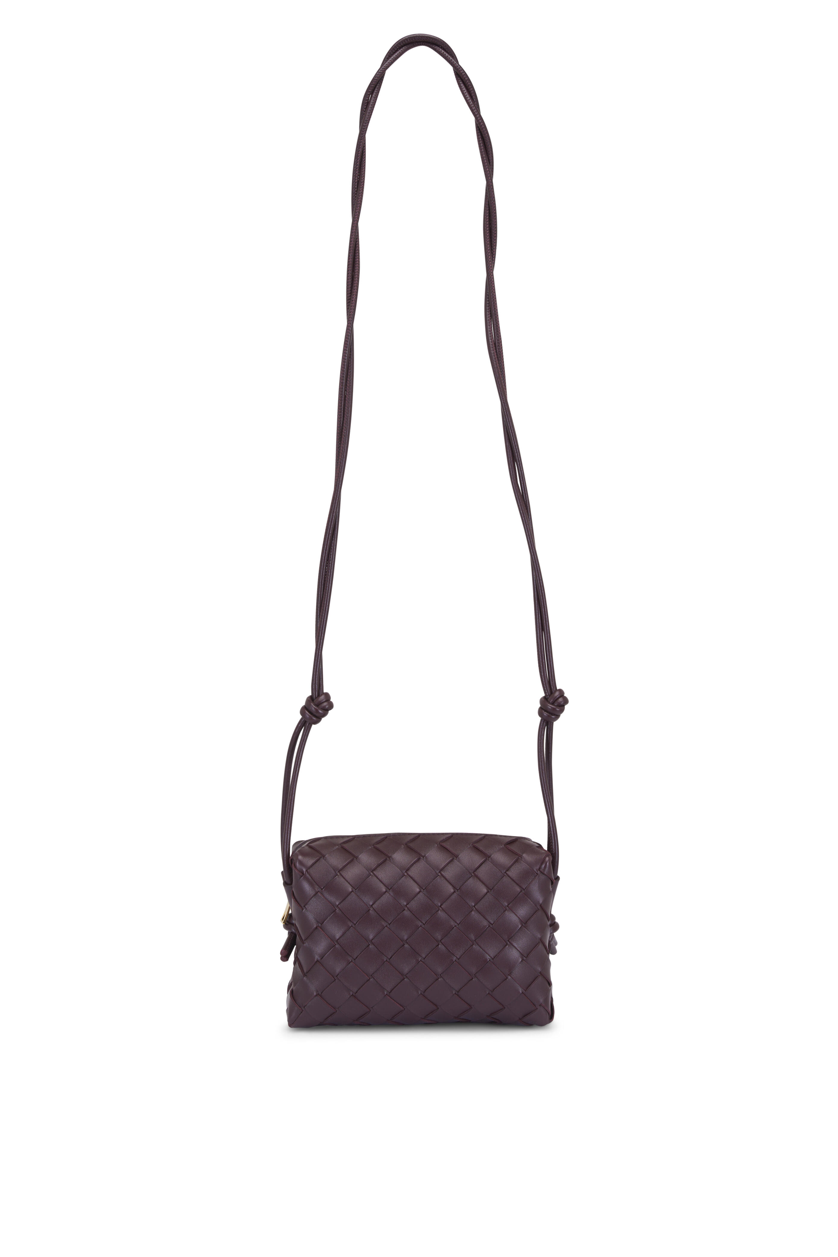 Bottega Veneta - Mini Loop Dark Barolo Intrecciato Leather Bag