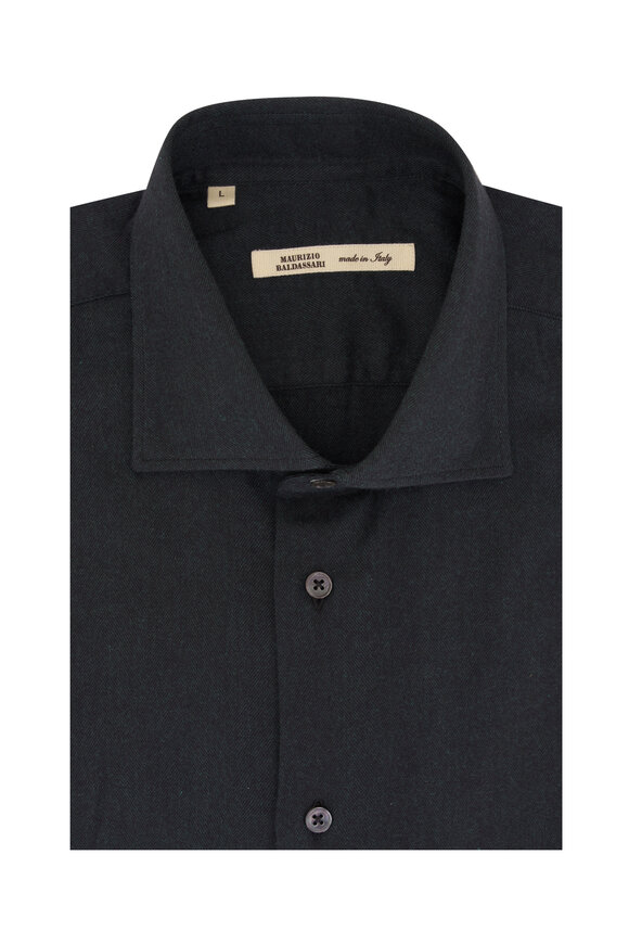 Maurizio Baldassari - Forrest Green Herringbone Sport Shirt