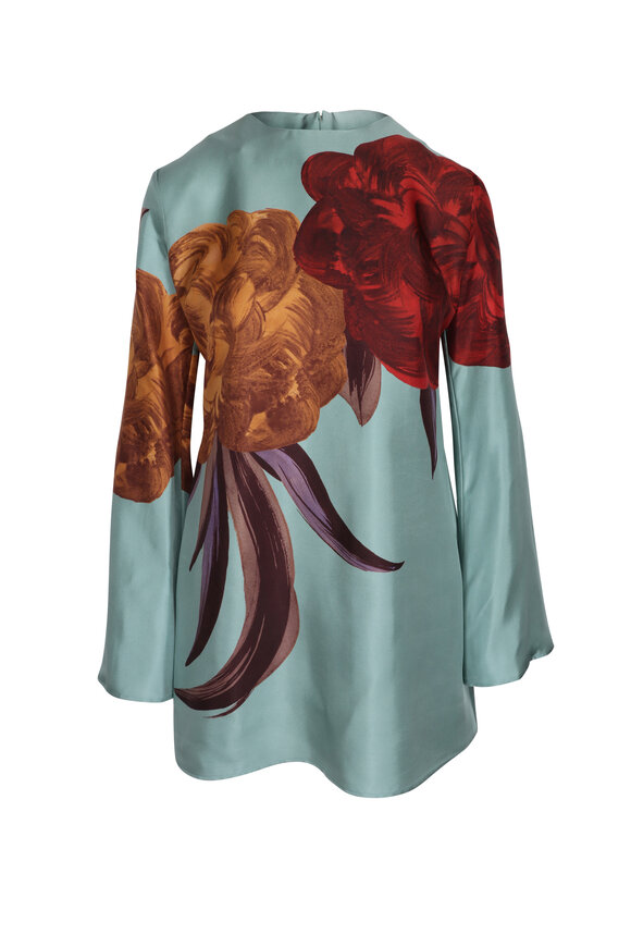 La DoubleJ Mini Supremes Light Blue Peony Placee Swing Dress