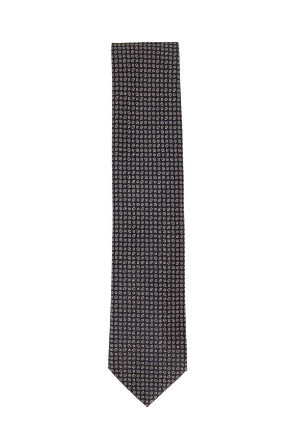 Brioni - Midnight Silk Geometric Necktie