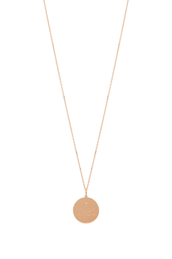 Genevieve Lau Rose Gold Diamond Loved Pendant Necklace