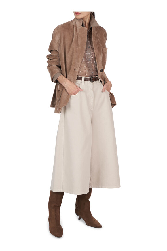 Brunello Cucinelli Cappuccino Fluid Corduroy Relaxed Jacket - view 2