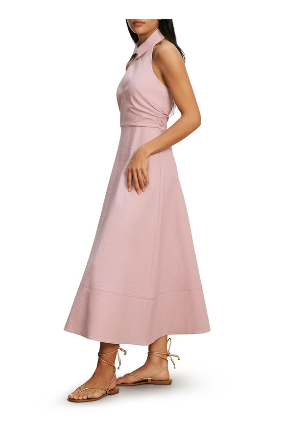 Veronica Beard Mackey Orchid Seersucker Halter Midi Dress - view 4