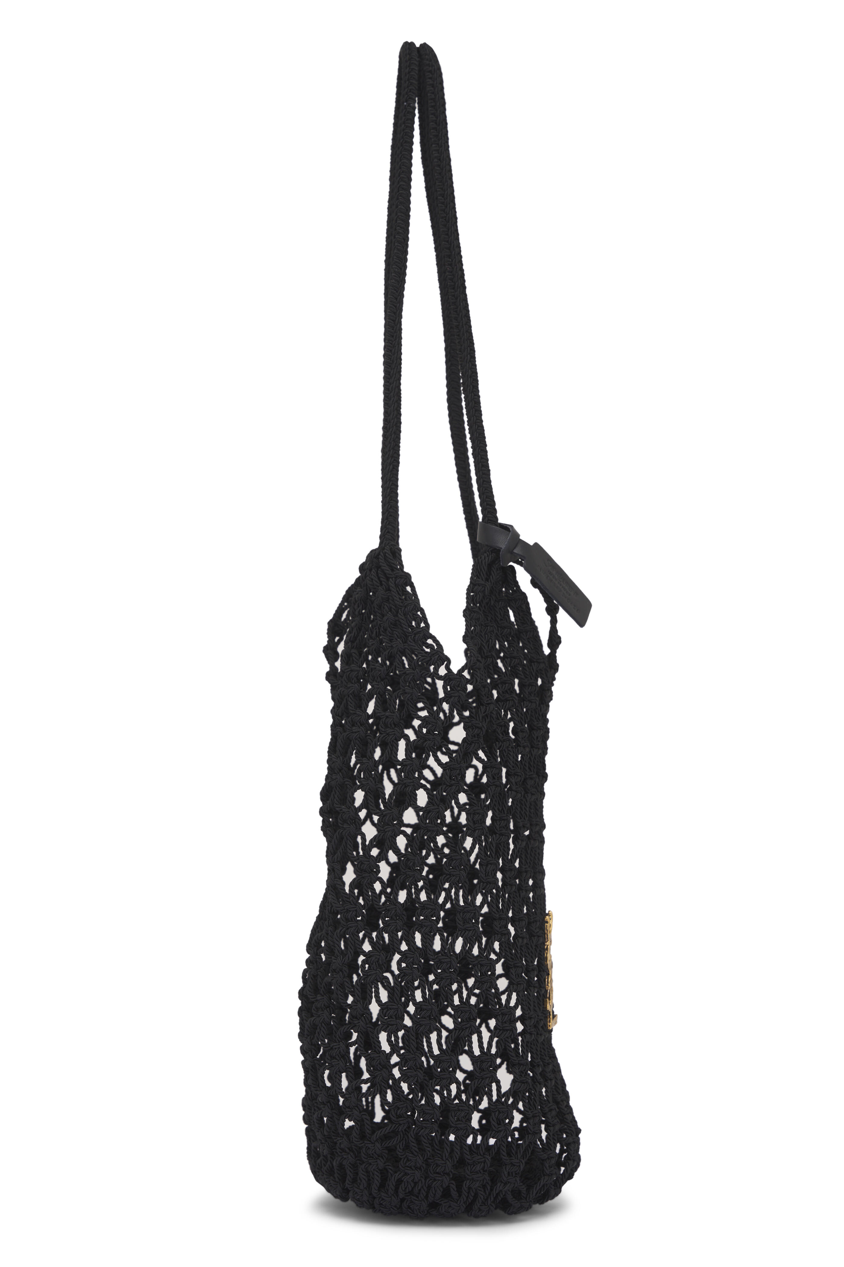 Saint Laurent - Black Woven Cord Shoulder Bag