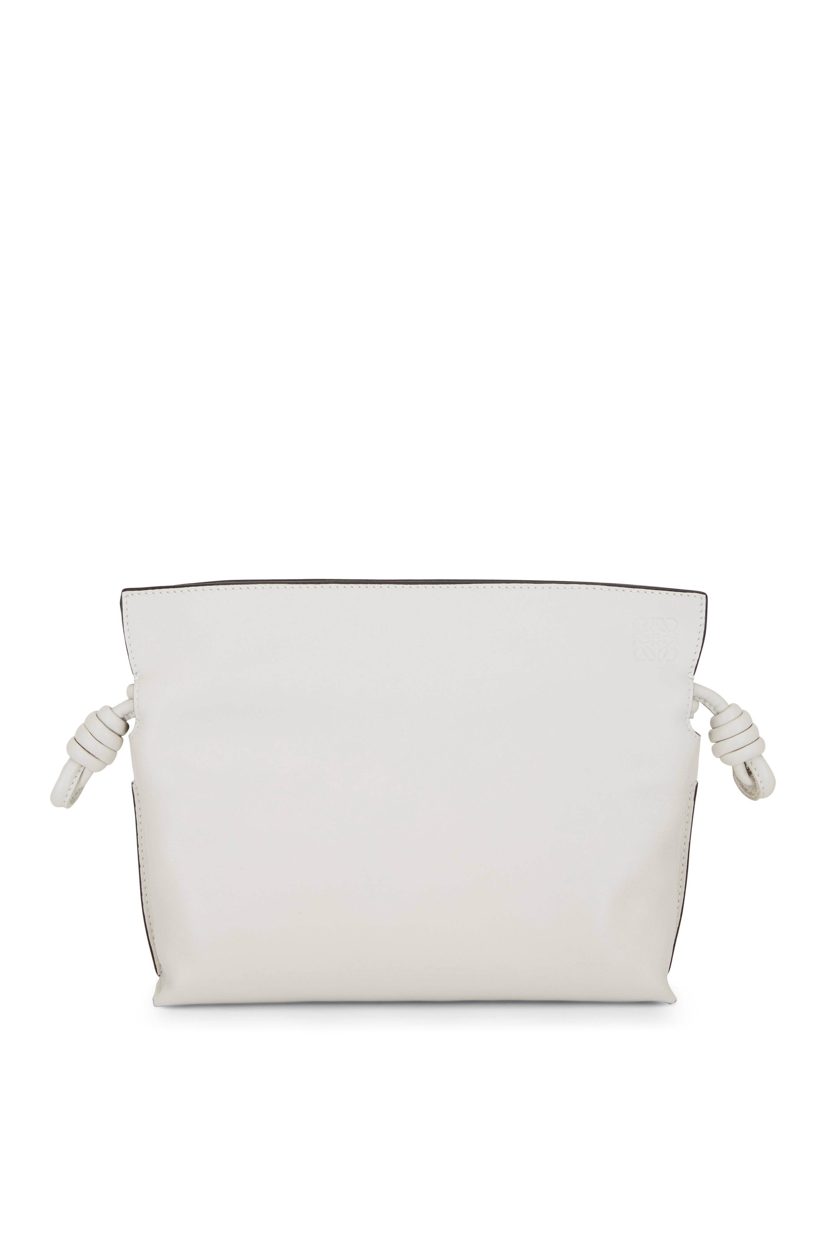 Loewe - Mini Flamenco White Leather Knot Clutch | Mitchell Stores