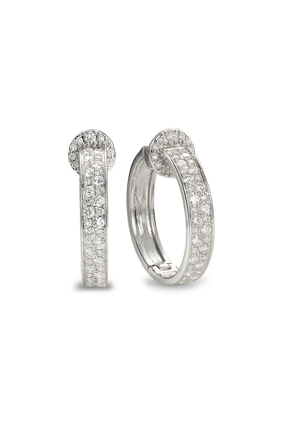 Nam Cho 18K Modern Inside & Outside Diamond Hoops