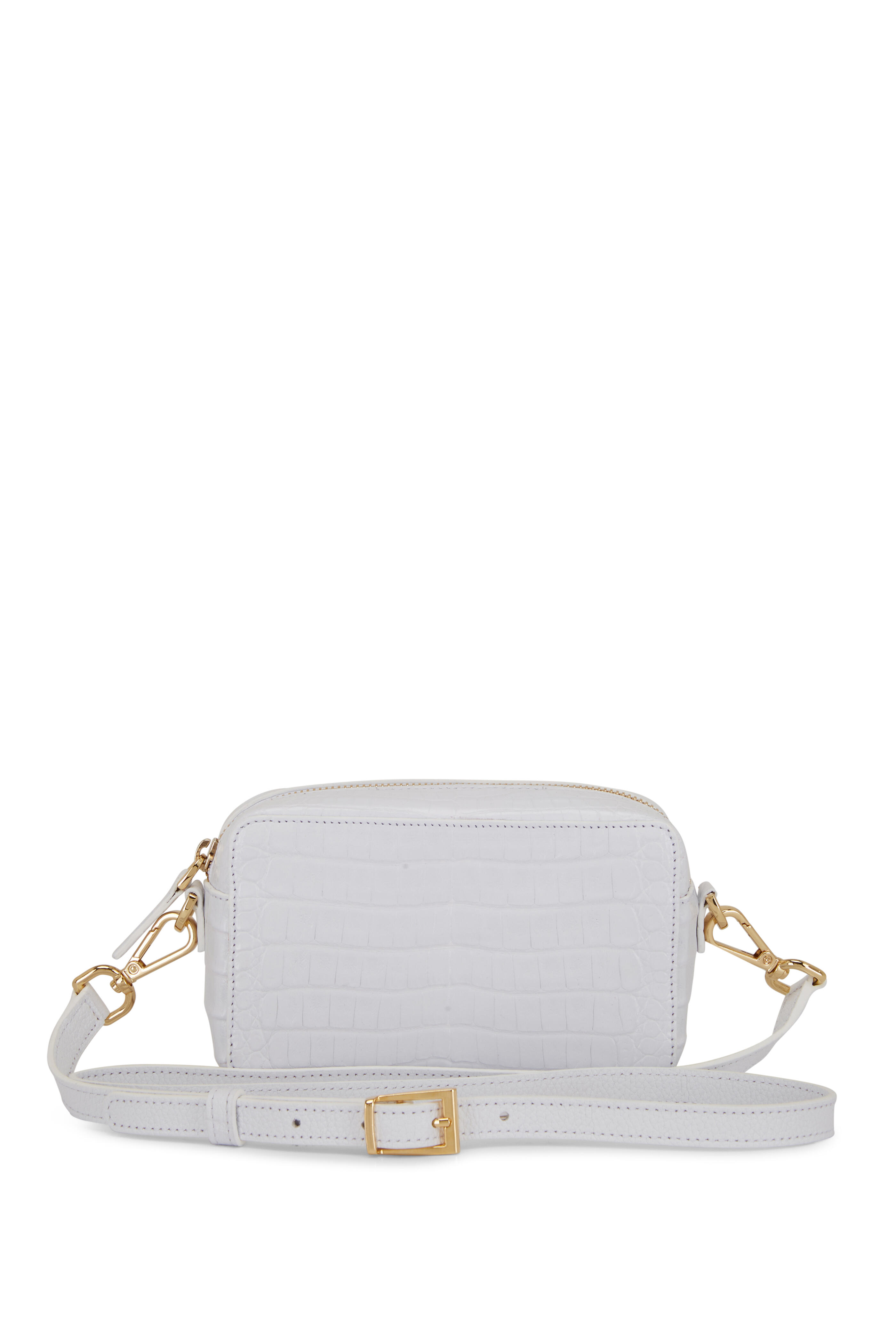 ASOS Design Envelope Crossbody Bag with Top Handle and Detachable Crossbody Bag Strap in White Croc