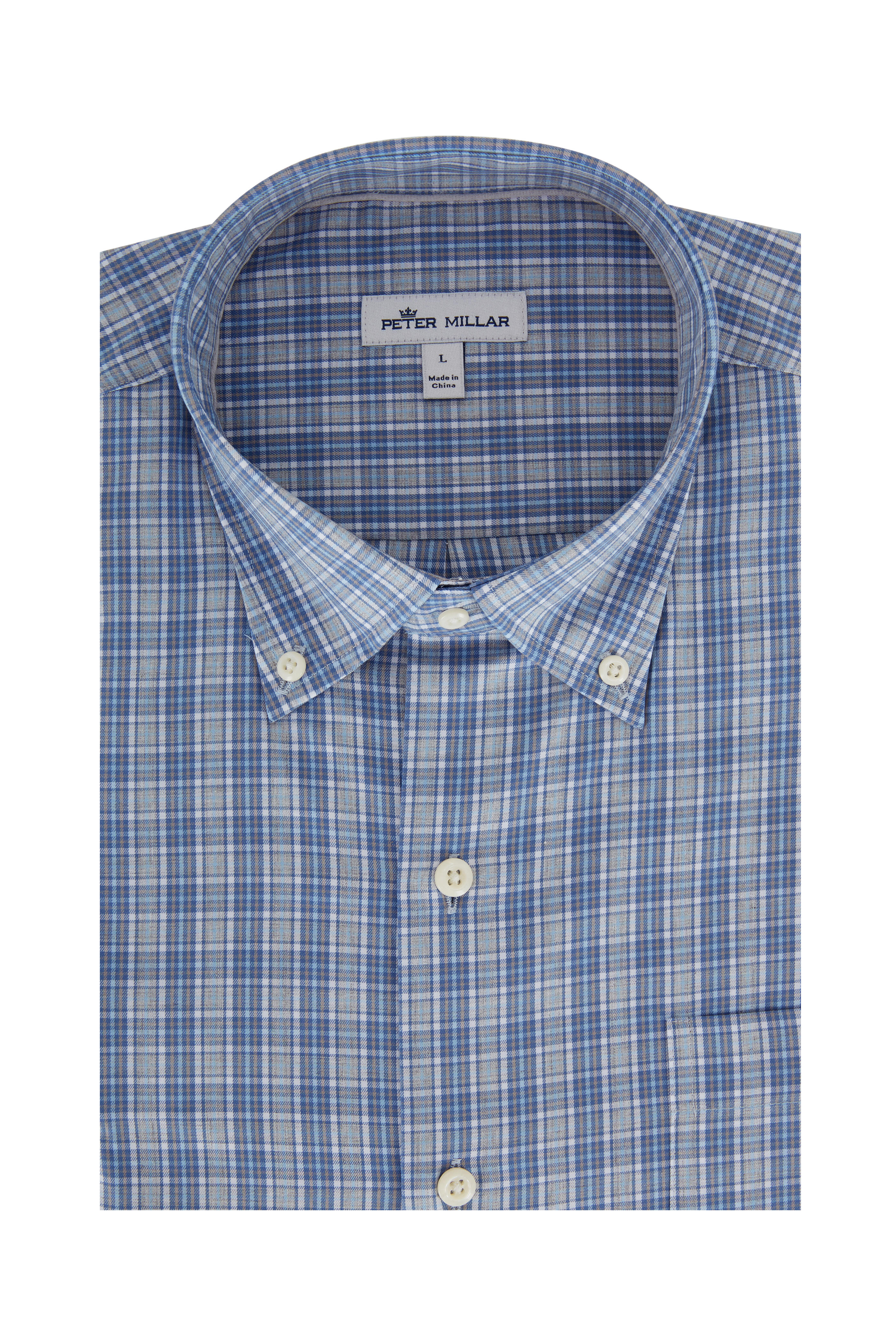 Peter Millar - Thatcher Blue Plaid Sport Shirt