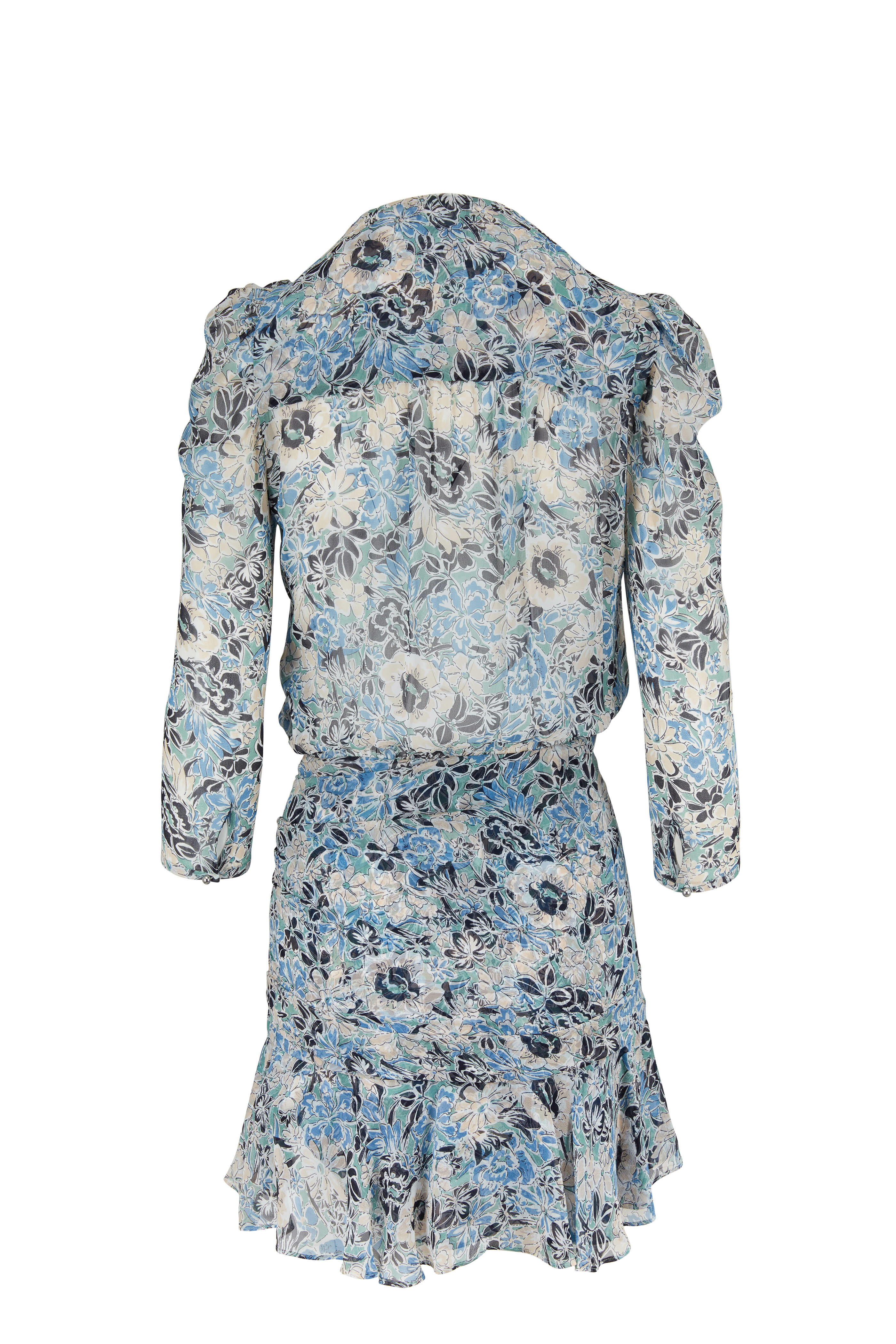 Veronica Beard Silk Ruched Floral Mini Maggie hotsell Dress